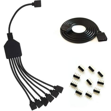 Câble répartiteur LED 4 broches en Y - Câble répartiteur RVB - Connecteur pour 6 bandes LED SMD 5050 3528 RVB - 30 cm