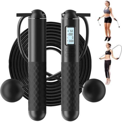 Corde à Sauter Intelligente avec Compteur, Corde à Sauter sans Fil Réglable, Poignées Antidérapantes Jump Rope, pour hommes, femmes, enfants (1/5)