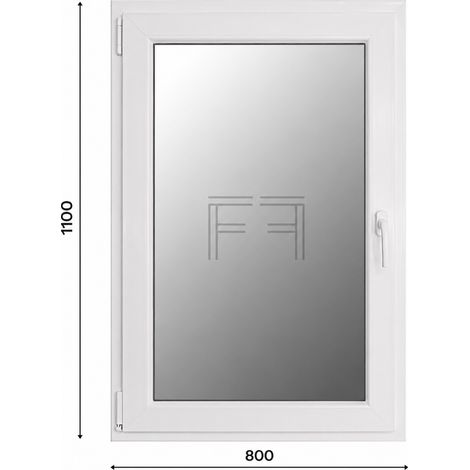 Fintex-finestra in PVC bianco singola anta 800X1100 apertura a sinistra, doppio vetro, PROFILO A L (1/3)