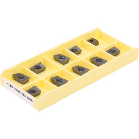 Packung mit 10 CNC-Hartmetall-Wendeschneidplatten APKT1003PDTR LF6018, Wendeschneidplatten, Vollschneidplatte für Schneidwerkzeuge (1/5)