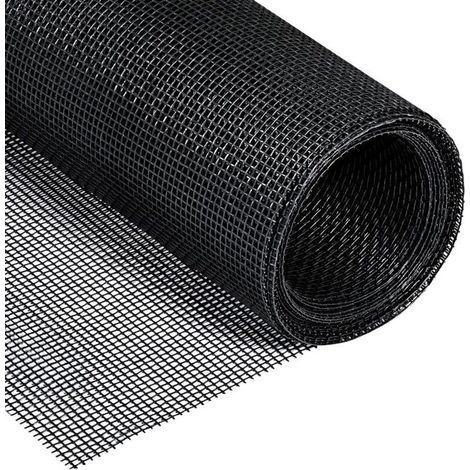 Moustiquaire de fenêtre Ulisem, 122 cm x 252 cm, à découper, protection contre les insectes et les moustiques - Noir (1/4)