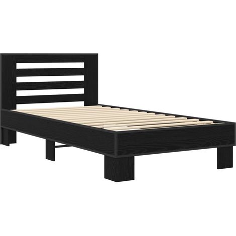Maison Exclusive - Struttura letto con testata Rovere Nero 80 x 200 cm (1/5)