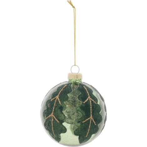 BDN VERRE 80MM FEUILLE GIVRE - Feeric lights & christmas (1/2)