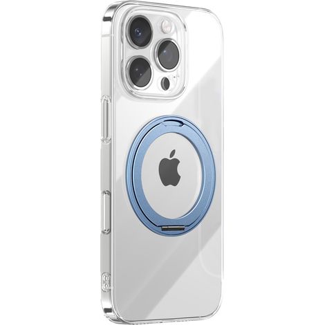 Funda MagSafe para iPhone 16 Pro Max con soporte de anillo giratorio de 360° - Azul (1/4)
