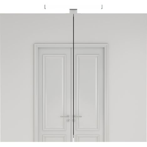 Weißer Badspiegelschrank 80 cm, 2 Türen, LED und französische Steckdose (1/5)