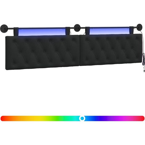 Maison Exclusive - Testiera sospesa Con luce LED Nero Tessuto (1/5)