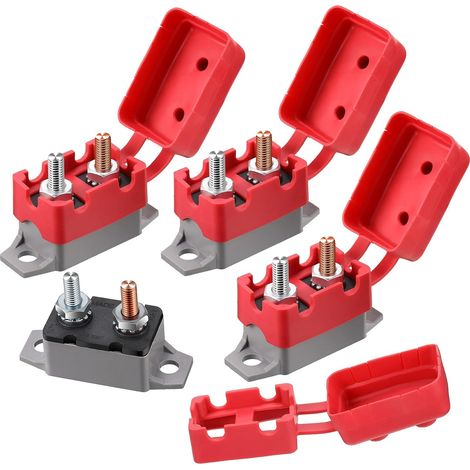 4pcs DC 12V - 24V disjoncteur de Réinitialisation automatique Disjoncteur avec couvercle boulon à double tête (30 ampères) (1/5)