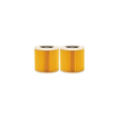Lot de 2 filtres à cartouche pour Kärcher WD3 Premium, WD2, WD3, WD3P, MV2, MV3 - Filtre WD3 - Filtre de rechange pour aspirateur Kärcher 6.414-552.0/64145520 (1/4)