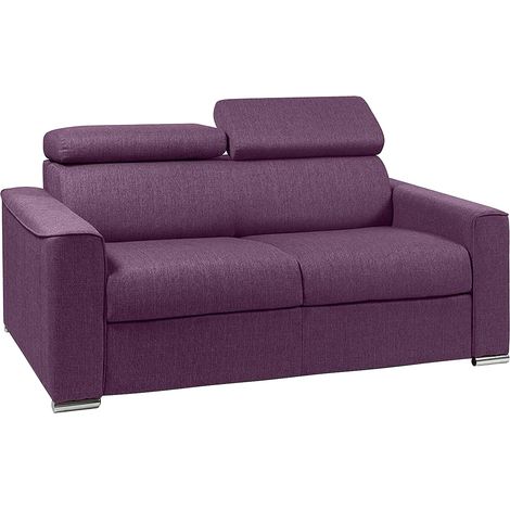 Divano letto 2 posti express in tessuto viola con seduta memory foam Letto 120 cm Materasso 16 cm memory foam - VIZIR