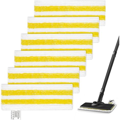Lot de 6 Recharge pour Kärcher EasyFix Bonnettes Nettoyeurs Vapeur Serpillere Recharge Kit, pour Kärcher EasyFix SC 2, SC 3, SC 4, SC 5 Microfibre Lingette (6 Lingettes) (1/5)
