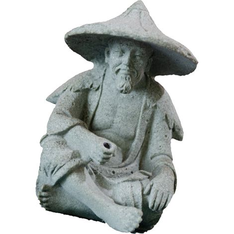 Mini statue de pêcheur en résine pour aquarium ou fontaine. Figurine vintage. (1/5)