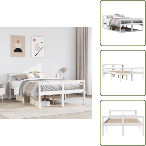 Lit avec étagères - vidaXL Lit pour personne âgée avec tête de lit sans matelas 120x200 cm - Lit avec espace de rangement (1/5)