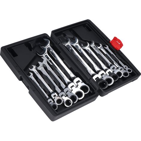 Jeu de 12 clés à cliquet flexibles en acier à outils, 72 dents (1/5)
