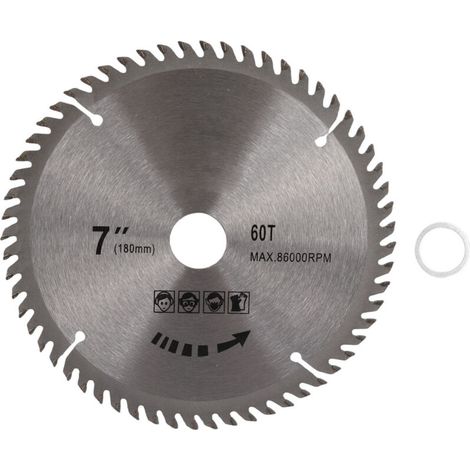 Lame de scie circulaire 7x60T pour le travail du bois, disque de coupe, accessoire de menuiserie, 180 mm (1/5)