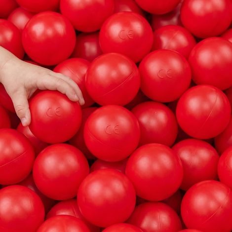 LittleTom set di 50 Palline 5,5cm per riempire piscine gioco per bambini Rosso (1/5)