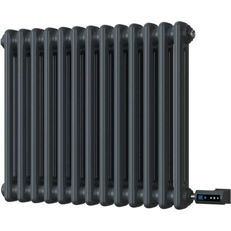 Alpha - Anthracite Column Electric Radiator H500mm x W592mm 2 Column 300w Thermostatic WIFI
