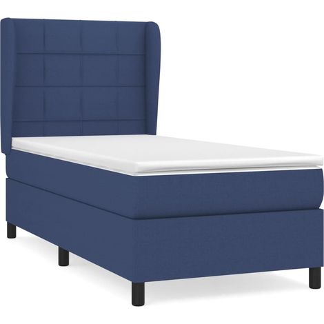 Maison Exclusive - Boxspringbett mit Matratze Blau 80x200 cm Stof