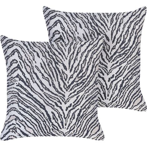 Dekokissen 2er Set MANETTI 45 x 45 cm Schwarz / Weiß Tiermuster