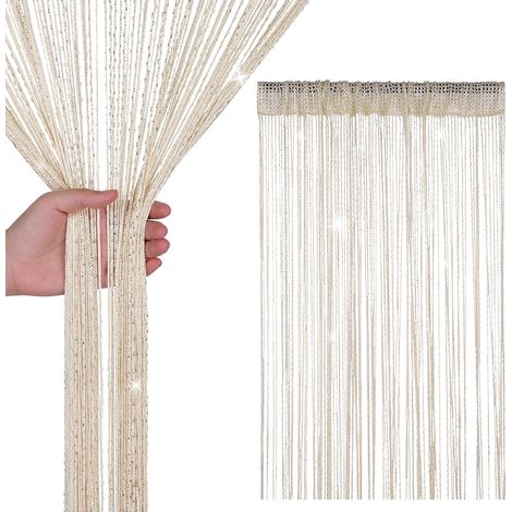 1 Panneau Rideau Frange Paillette, 90x200cm, Séparateur Pièce, Décoration Porte, Fenêtre, Maison, Événement (1/5)
