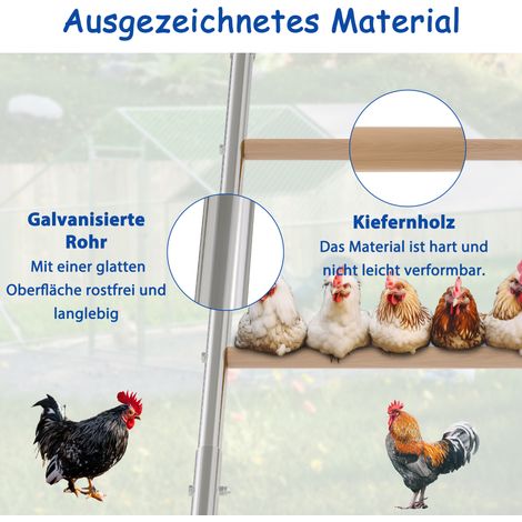 Grand perchoir pour poulailler bois, accessoire ludique de jeu pour poules, équipement indispensable pour basse-cour et volière (1/5)