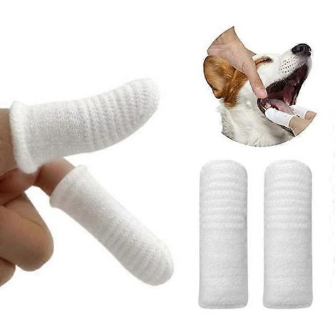 Ensemble de 2 outils de nettoyage des dents pour chiens et chats, brosse à dents et manchon pour les doigts.