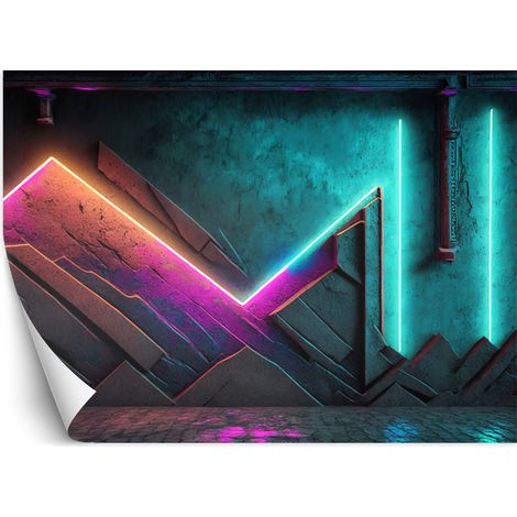 Fototapete Neon Futuristische Abstrakt 250x175 cm (1/5)