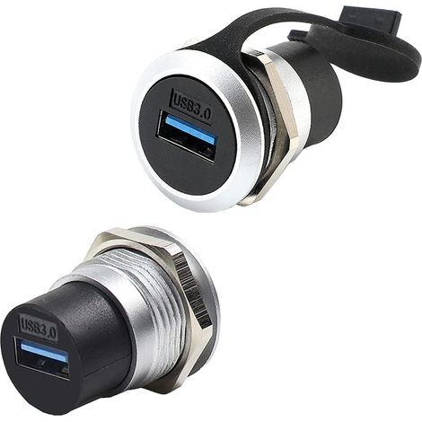 Lot de 2PCS Coupleur USB 3.0 pour Montage sur Panneau，Adaptateur USB3.0 Femelle-Femelle pour Tous Les équipements à Port USB 3.0 Standard