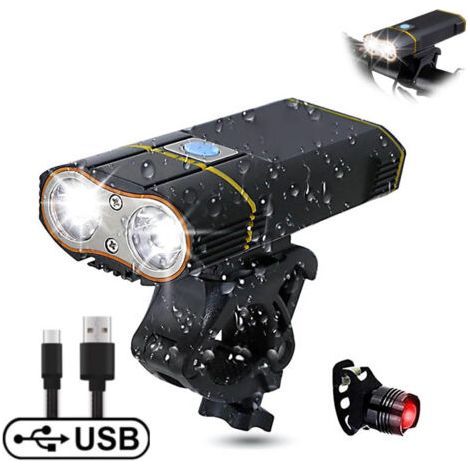 Mountain Bike Headlight USB Rechargeable Bike Light Night Cycling Bright Light (1/5)