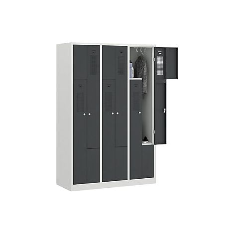 Certeo  Armadietto a Z Amsterdam  3 scomparti  grigio chiaro /