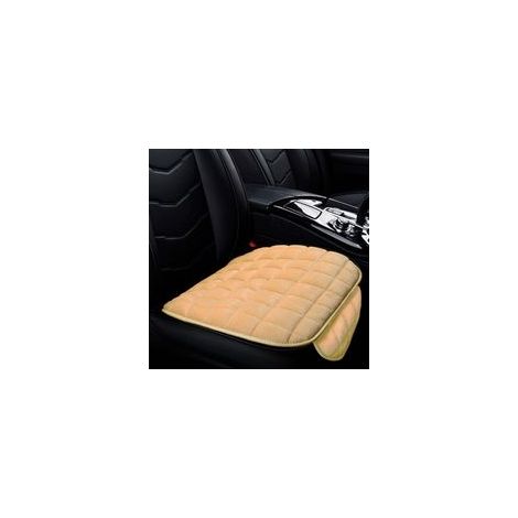 Cuscino per sedile auto, morbido cuscino per sedile conducente in peluche con tasca portaoggetti, fondo piatto in gomma antiscivolo, coprisedile universale, adatto per camion, auto, SUV, May - Crezuo