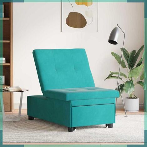 42008603 Canapé-Lit Turquoise 194 x 67 x 82 cm Velours (1/5)