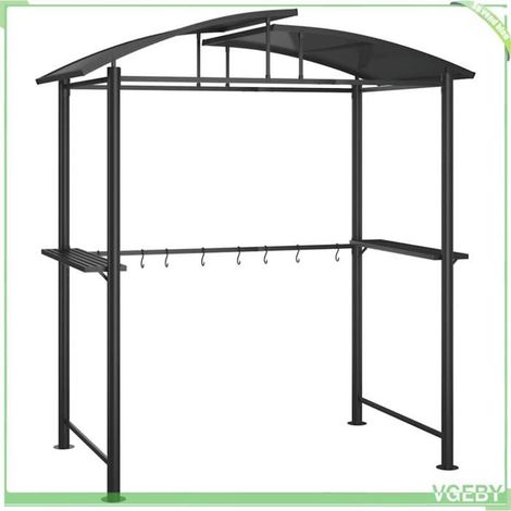 Gazebo pour barbecue - FAFEICY - 360139 - anthracite - 210x114x230 cm - 2 étagères latérales (1/5)