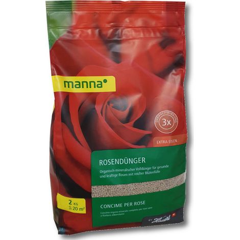 Manna engrais pour rosiers 2 kg engrais pour fleurs, engrais pour parterres, engrais pour lits de fleurs, engrais pour balcon