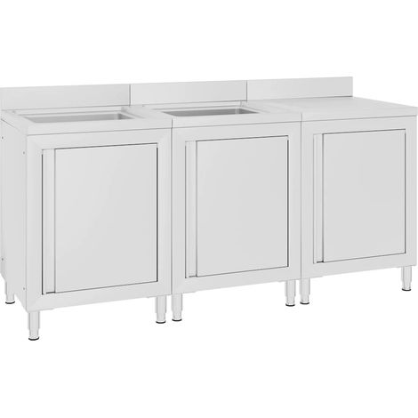 Maison Exclusive - Évier de cuisine commercial 180x60x96 cm Acier inoxydable (1/5)