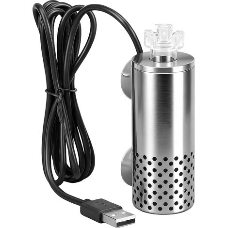 Extracteur de surface pour aquarium - Extracteur de surface électrique USB - En acier inoxydable - Avec 2 ventouses - Filtre d'aquarium - Accessoire d'aquarium pour petit réservoir d'eau de (1/5)