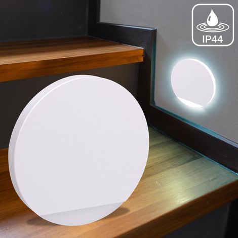 LED Treppenleuchte IP44 rund weiß - Lichtfarbe: Kaltweiß 1,5W - Lichtaustritt: Orbis (1/5)
