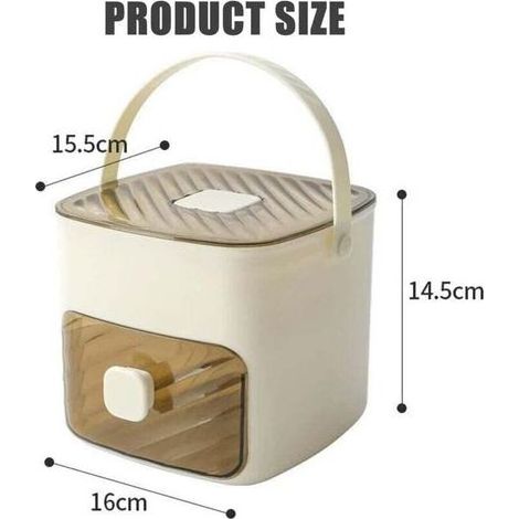 Appuyez sur Type Ice Cube Maker, Box Ice Avec Plateau et Bac de Rangement, 48 Grille Réutilisable Ice en Réseau de Glace pour les Cocktails et le Jus de Café, Idéal pour la Cuisine à Domicile white (1/5)