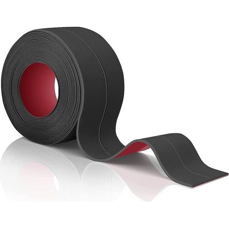 Kitchen finishing strip, 19x19mm folding PVC corner trim with foam adhesive strips, plastic coating, 6m long black decorative strip - RAPANDA (1/4)
