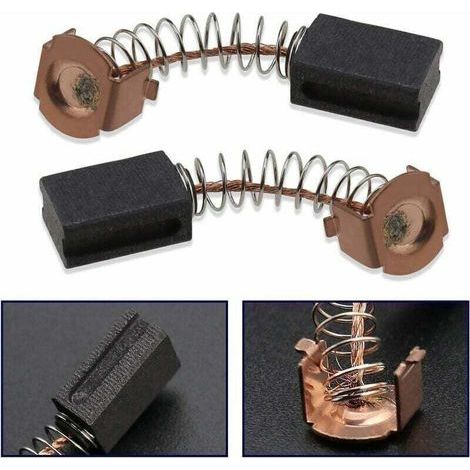 Lot de 2 paires de balais de charbon moteur 12 x 8 x 5 mm compatibles avec meuleuse d'angle WS125 Black & Decker G720 (1/2)