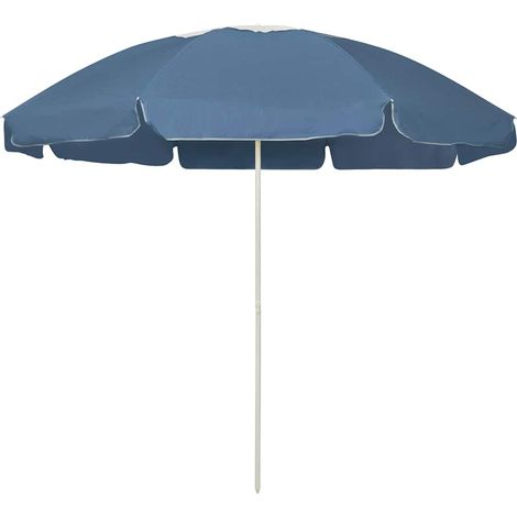 Parasol de plage bleu 240 cm (1/5)