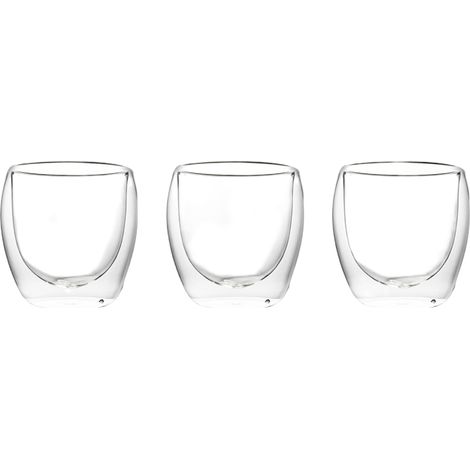 Verre De Café Double Paroi - Verre À Espresso 80 ml - Verre À Cappuccino Et Latte Macchiato - Lot De 3