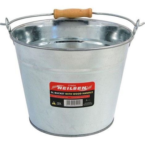Neilsen Galvanised Metal Bucket Handle Plant Pot Coal Planter Strong Steel 5L