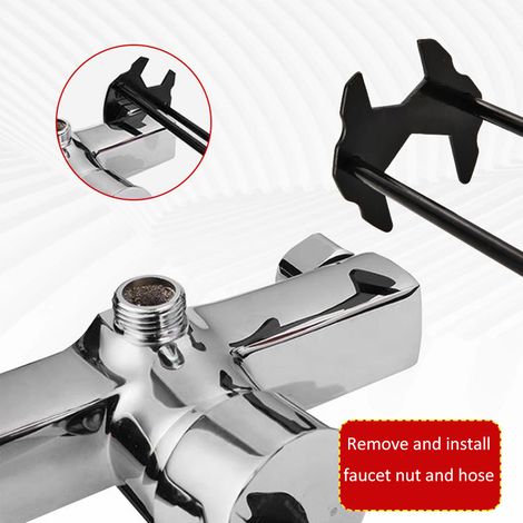 Clé à évier de plombier, 7 tailles, ensemble d'outils universels pour espaces restreints, 2 pièces (1/5)