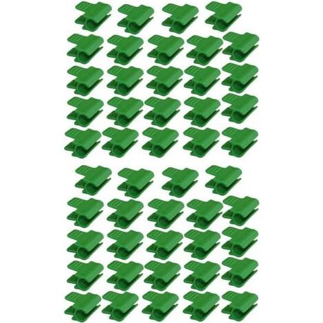 Lot de 48 colliers de serrage pour tuyau de jardin, accessoires de film d'abri de jardin, piquets pour plantes, clips en plastique pour serre, Vert (1/5)