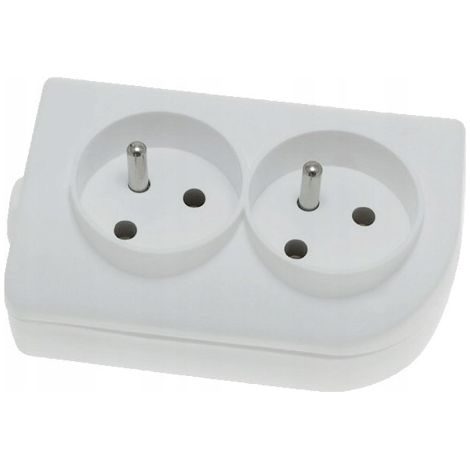 Elgotech GN-20 2-fach-Steckdosen-Verlängerungskabel mit Erdung, weiß, IP20 (1/4)