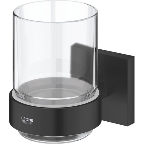 Start Cube verre en cristal avec support, noir mat (G410972430)