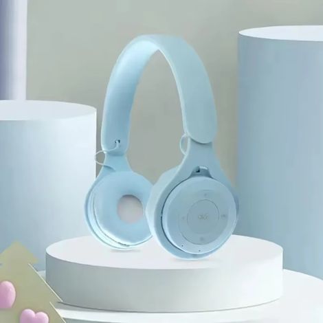 Écouteurs Bluetooth sans fil (bleus) avec microphone, isolation phonique et basses HiFi (1/5)