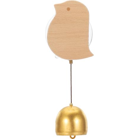 Tradesman's Bell, Wooden Door Chime, Hanging Door Bell, Bells, Metal Bell with Suction Cup for Door Opening, Decoration, Bird (1/5)