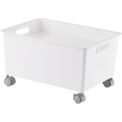 Panier de rangement à rouleaux 870g – Grande capacité pour livres, vêtements, chaussures – En PP – Mobile et facile à déplacer
