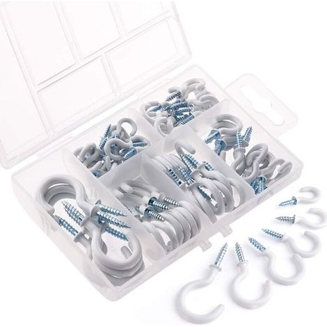 SABIR Lot de 70 crochets de plafond à vis pour tasses 6 tailles (1/5)